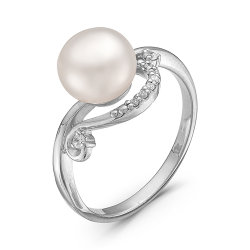 z1-8893 Кольцо с жемчугом. Серебро 925.