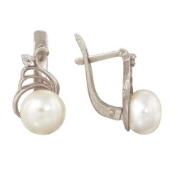 z2-7545 Серьги с жемчугом. Серебро 925.