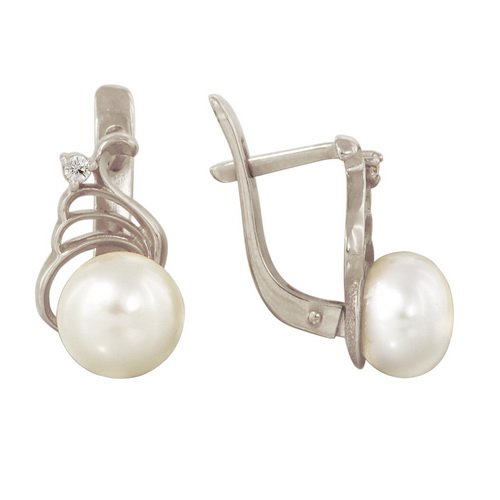 z2-7545 Серьги с жемчугом. Серебро 925. 