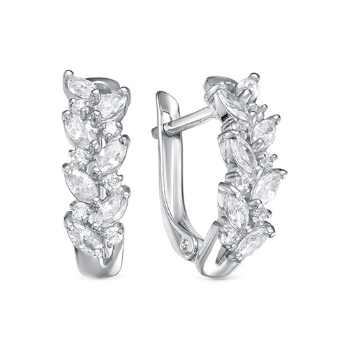 z2-10092 Серьги с фианитами. Серебро 925. 