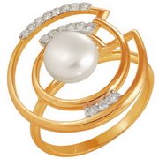 z1-8125 Кольцо с жемчугом. Золото 585. 