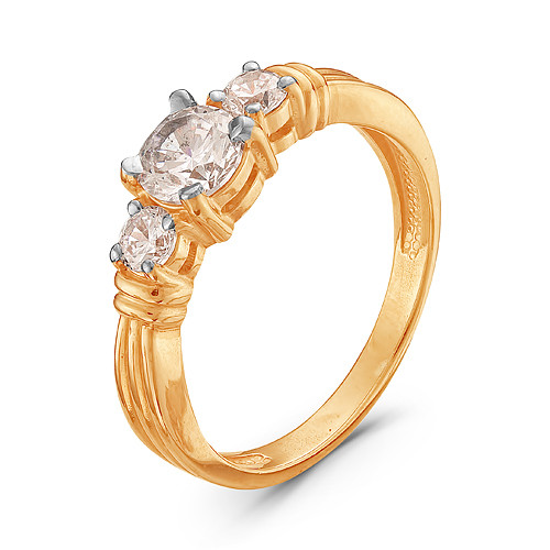 z1-8852 Кольцо с фианитами. Золото 585.  