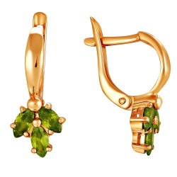 z2-8241 Серьги с полудрагоценными вставками. Золото 585.