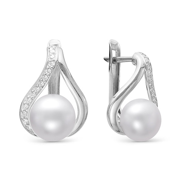 z2-9340 Серьги с жемчугом. Серебро 925. 