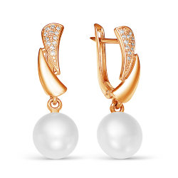 z2-9548 Серьги с жемчугом. Золото 585.