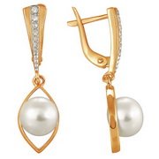 z2-8166 Серьги с жемчугом. Серебро 925. 