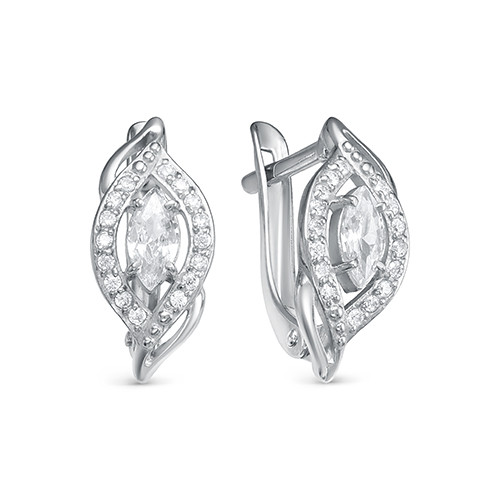 z2-10089 Серьги с фианитами. Серебро 925. 