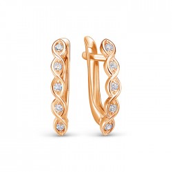 z2-10531 Серьги с фианитами. Золото 585.