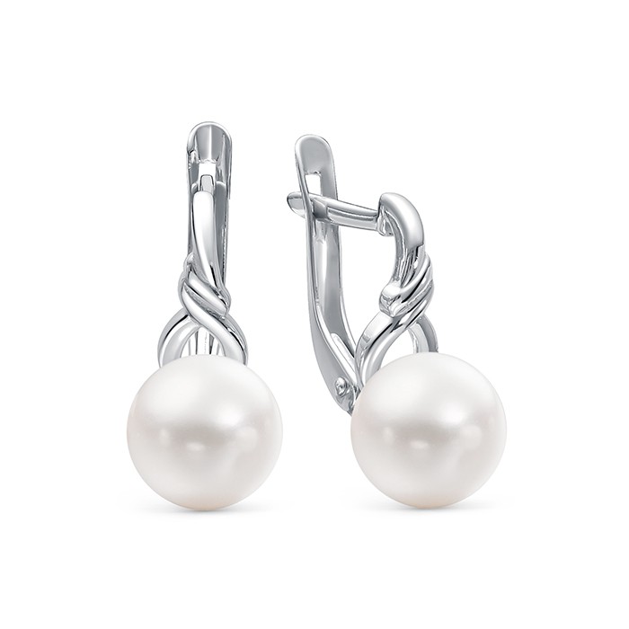 z2-10660 Серьги с жемчугом. Серебро 925. 