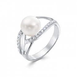 1-8513 Кольцо с жемчугом. Серебро 925.