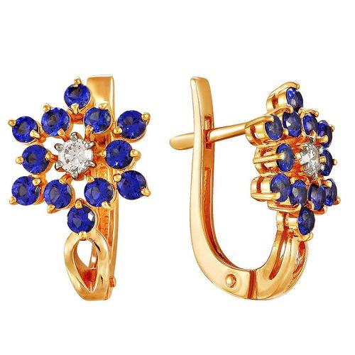 z2-8719 Серьги с фианитами. Серебро 925. 