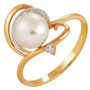 z1-8098 Кольцо с жемчугом. Золото 585.
