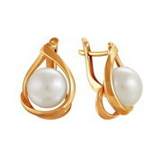 z2-8596 Серьги с жемчугом. Золото 585.