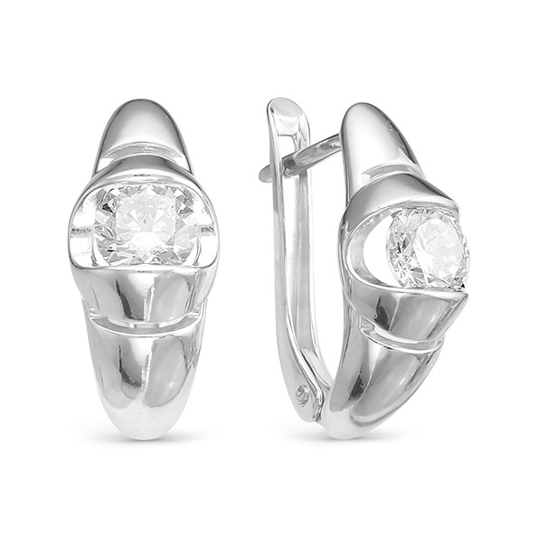z2-9566 Серьги с фианитами. Серебро 925.  