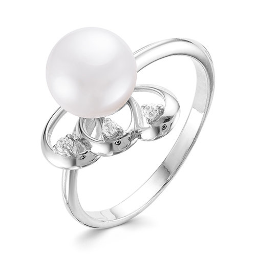 z1-9614 Кольцо с жемчугом. Серебро 925. 