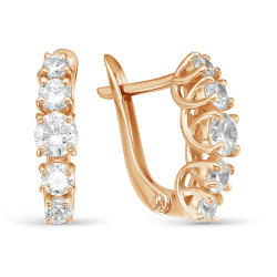 z2-9679 Серьги с фианитами. Золото 585.