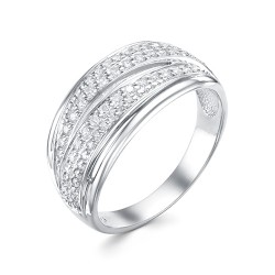 z1-9910 Кольцо с фианитами. Серебро 925.