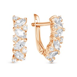 z2-9967 Серьги с фианитами. Золото 585.