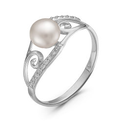 z1-8956 Кольцо с жемчугом. Серебро 925.