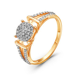 z1-8810 Кольцо с бриллиантовой россыпью. Золото 585.