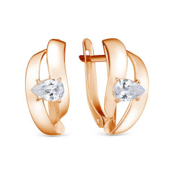 z2-11473 Серьги с фианитами. Золото 585.