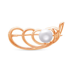 z7-053 Брошь с жемчугом. Золото 585.