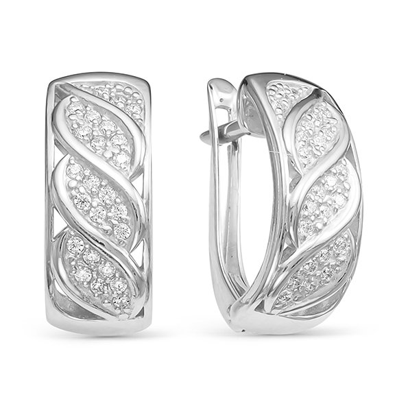 z2-9587 Серьги с фианитами. Серебро 925. 