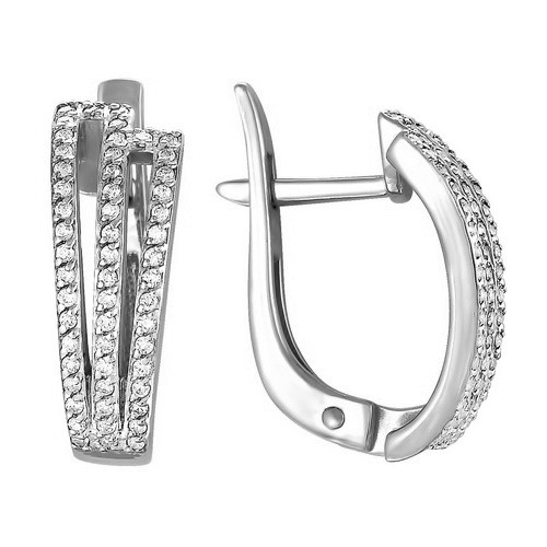 z2-8485 Серьги с фианитами. Серебро 925.  