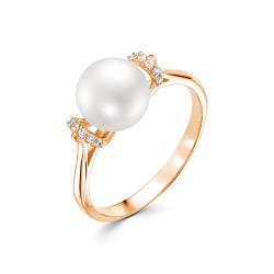 z1-10255 Кольцо с жемчугом. Золото 585.