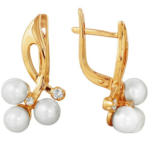 z2-015 Серьги с жемчугом. Серебро 925. 