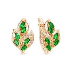 z2-10291 Серьги с фианитами. Золото 585.