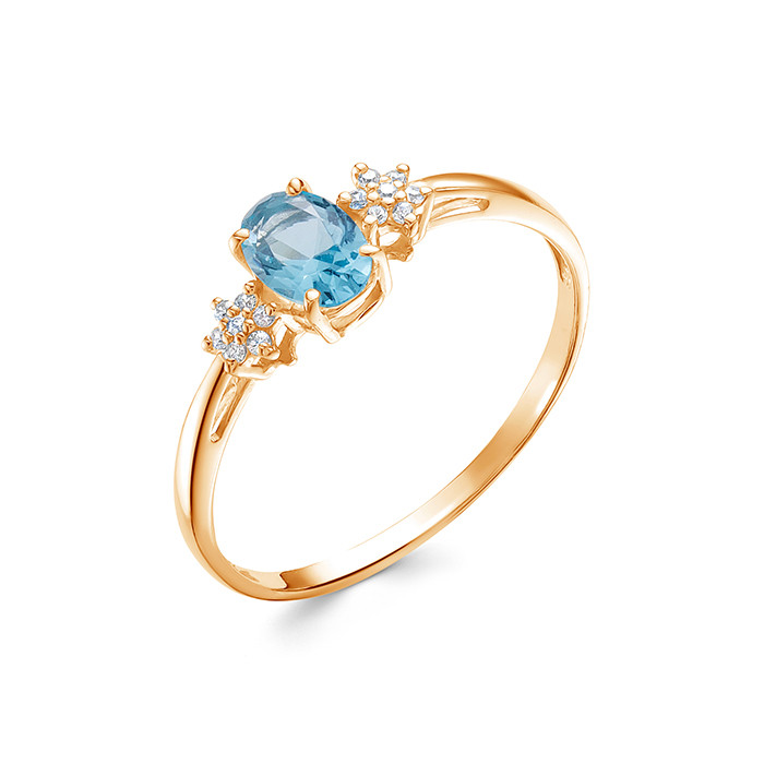 1-9772 Кольцо с полудрагоценными вставками. Золото 585. 