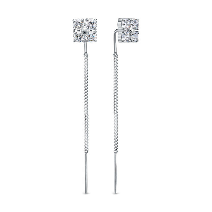 z2-11357 Серьги с фианитами. Серебро 925.  