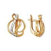 z2-8568 Серьги без вставок. Золото 585. 