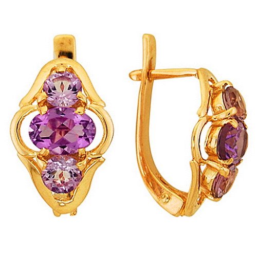 z2-212 Серьги с полудрагоценными вставками. Золото 585. 