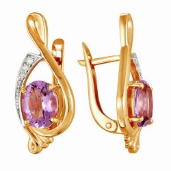 z2-8352 Серьги с полудрагоценными вставками. Золото 585.