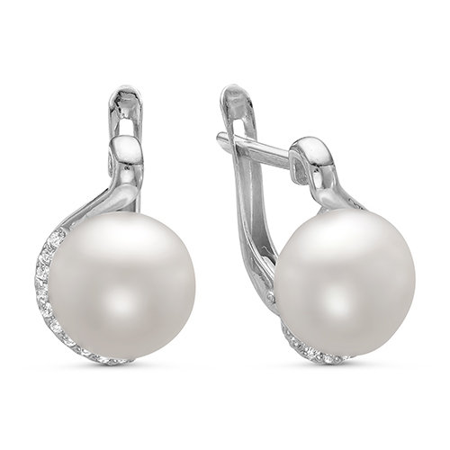 z2-9341 Серьги с жемчугом. Серебро 925. 