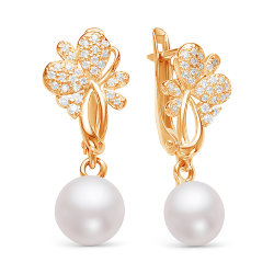 z2-9490 Серьги с жемчугом. Золото 585.