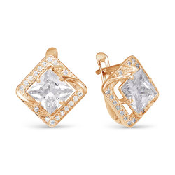 z2-9728 Серьги с фианитами. Золото 585.