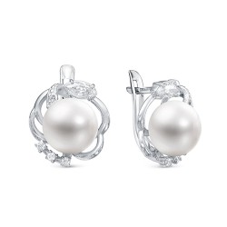 z2-10070 Серьги с жемчугом. Серебро 925.