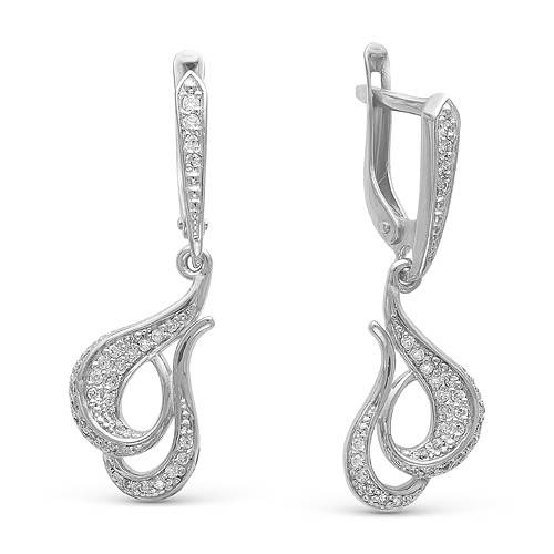 z2-8865 Серьги с фианитами. Серебро 925.  