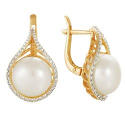 z2-7872 Серьги с жемчугом. Серебро 925.