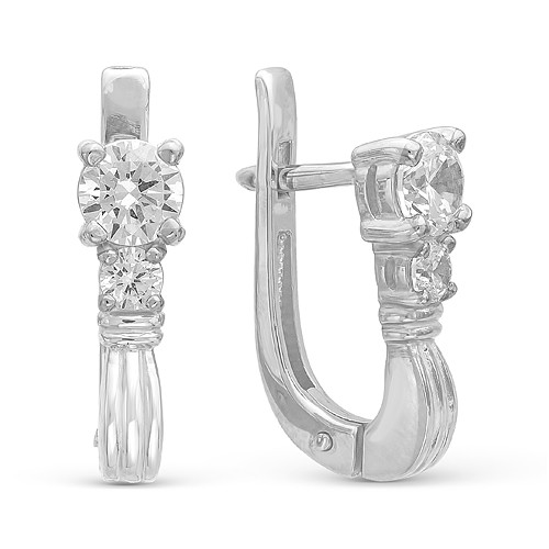 z2-8852 Серьги с фианитами. Серебро 925.  