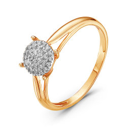 z1-8813 Кольцо с бриллиантовой россыпью. Золото 585.