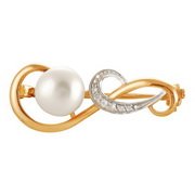 z7-016 Брошь с жемчугом. Золото 585.