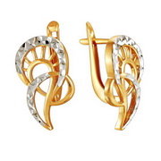 z2-8548 Серьги без вставок. Золото 585.