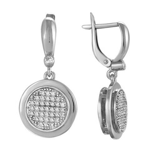 z2-8507 Серьги с фианитами. Серебро 925. 