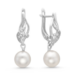 z2-9131 Серьги с жемчугом. Серебро 925.