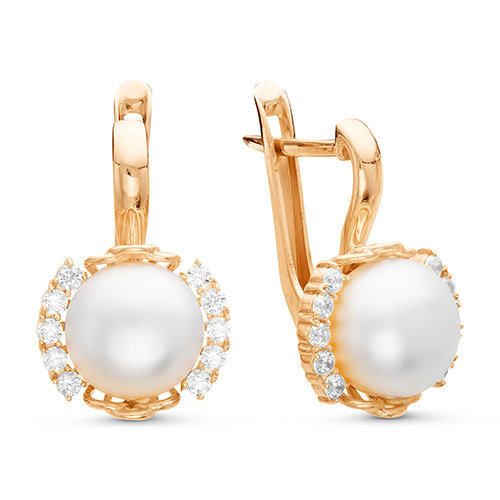 z2-9285 Серьги с жемчугом. Золото 585. 