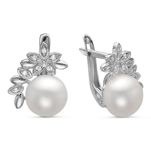 z2-9346 Серьги с жемчугом. Серебро 925. 